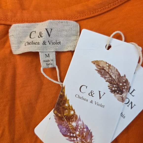 🔴 Chelsea & Violet Women's Shortall Romper Orange Adjustable Strap Medium - Picture 10 of 14